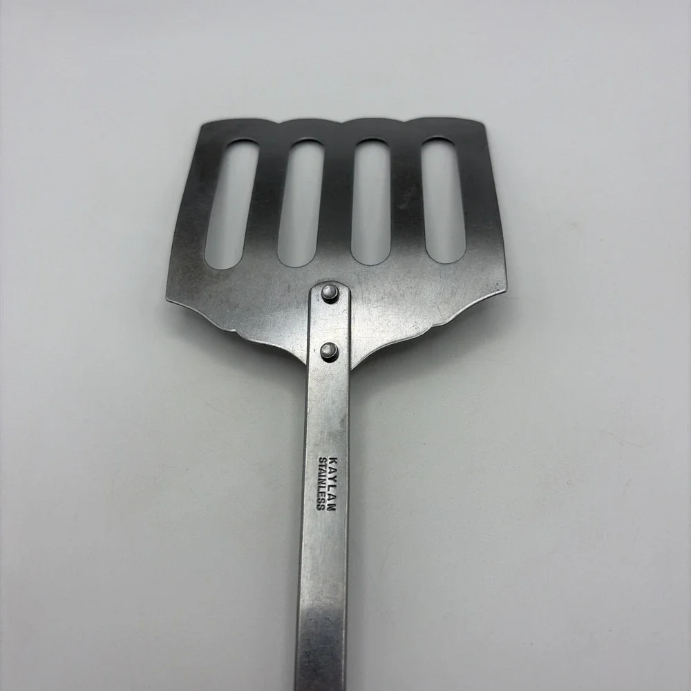 Vtg Kaylan Stainless Slotted Spatula Curved Turner Flipper Bakelite Handle 13